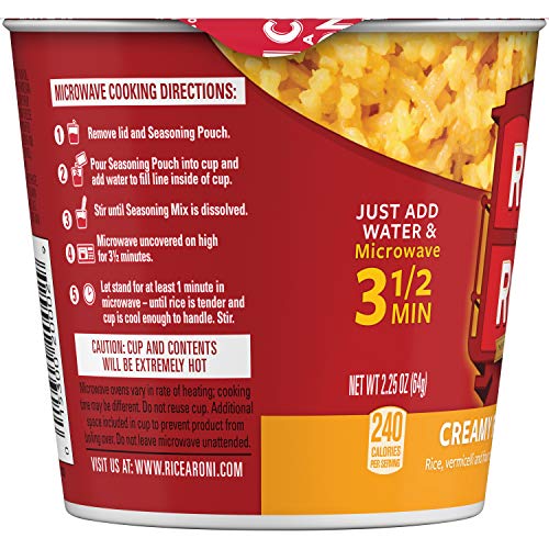 Rice-A-Roni Cups, Individual 2.25 Ounce (12 Pack) - Convenient On-the-Go Rice Snacks