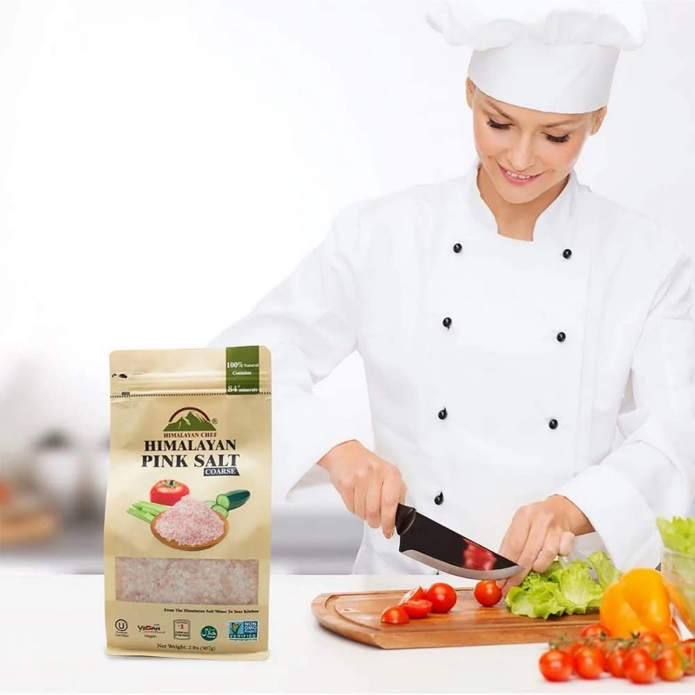 Himalayan Chef Pink Himalayan Salt, Coarse Grain, 32 oz Bag, Kosher, Ideal for Cooking and Seasoning