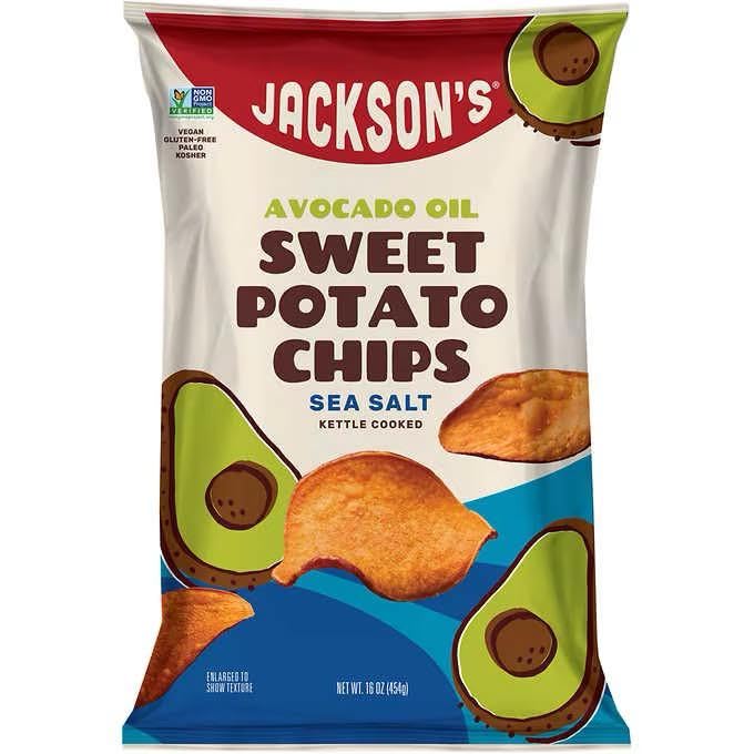 Generic Jacksons Sweet Potato Kettle Chips With Sea Salt Made With Top-High Standardvocado Oil Allergen-Friendly  Gluten Free  Peanut Free  Vegan  Paleo Friendly - Marine Theme Tank Product 16 Oz (Pack Of 2)