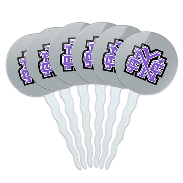 City College of New York Secondary Logo Cupcake Picks Toppers Decoration Set of 6