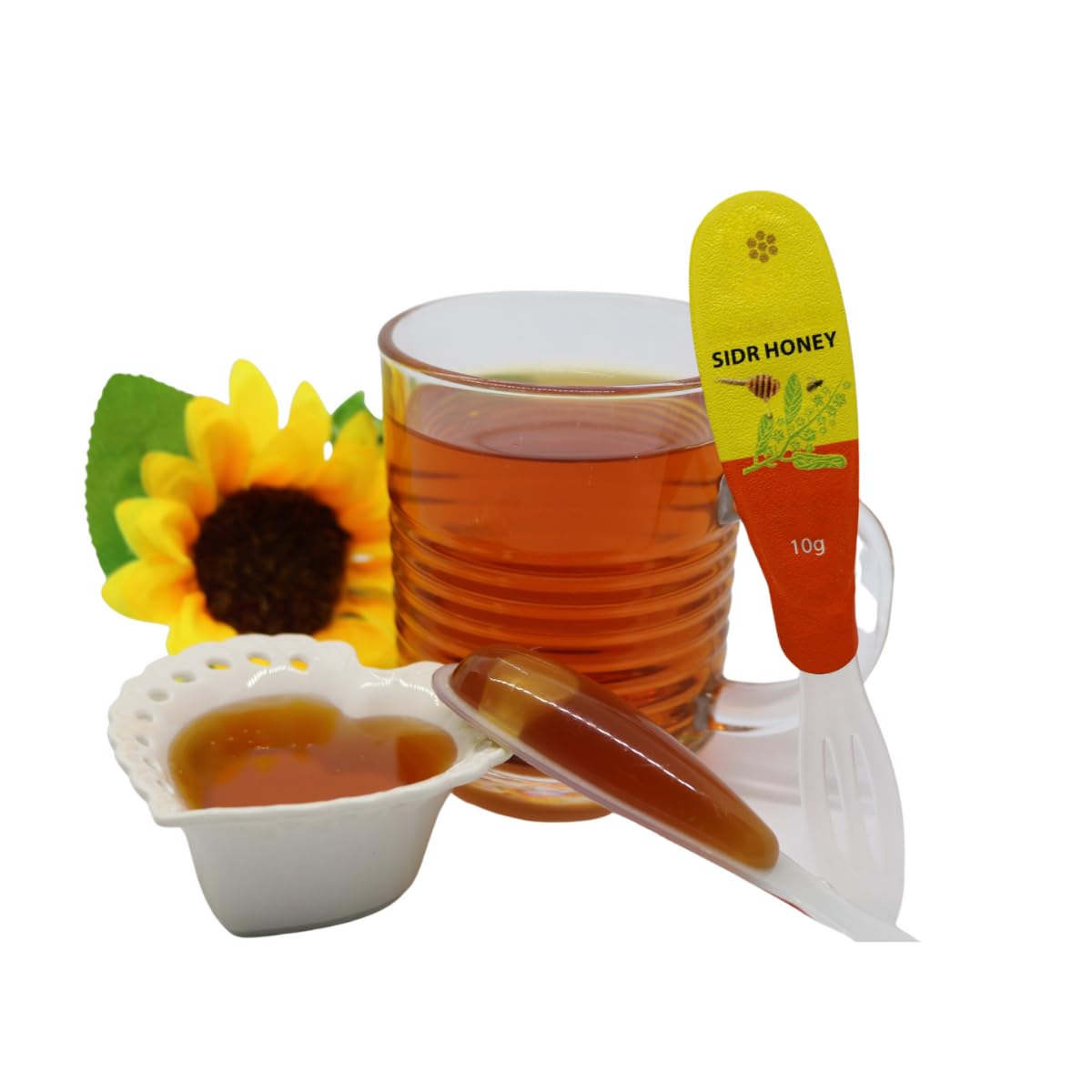 Mountain Sidr Liquid Honey Spoons 160G (Pack Of 16 X 10G)  100% Natural Unheated  Unfiltered  Unpasteurized Raw Honey Spoons For Coffee  Tea And Snacks