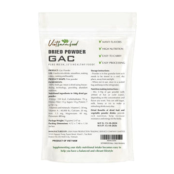 VIETFARMFOOD GAC Fruit Powder 2.47 Oz, Natural, Sugar-Free, Freeze-Dried for Smoothies, Drinks, Cooking, and Baking