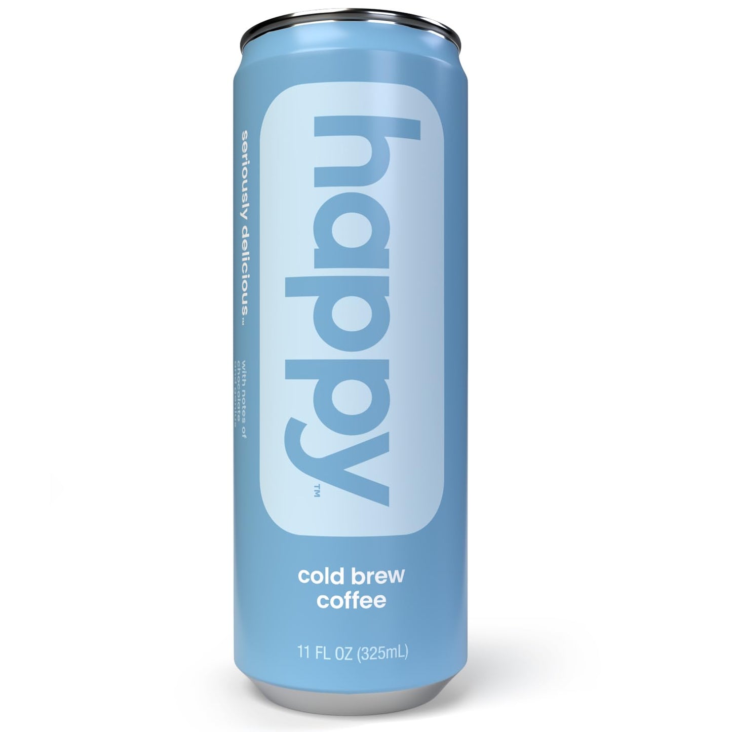 Happy Coffee Cold Brew, 11 Oz. Cans, 4 Count, Notes Of Chocolate & Genius, 100% Arabica Beans, No Artificial Flavors Or Sweetene