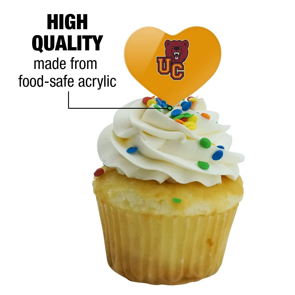 GRAPHICS & MORE Cupcake Picks Set of 6, Acrylic, Ursinus College Heart Decoration