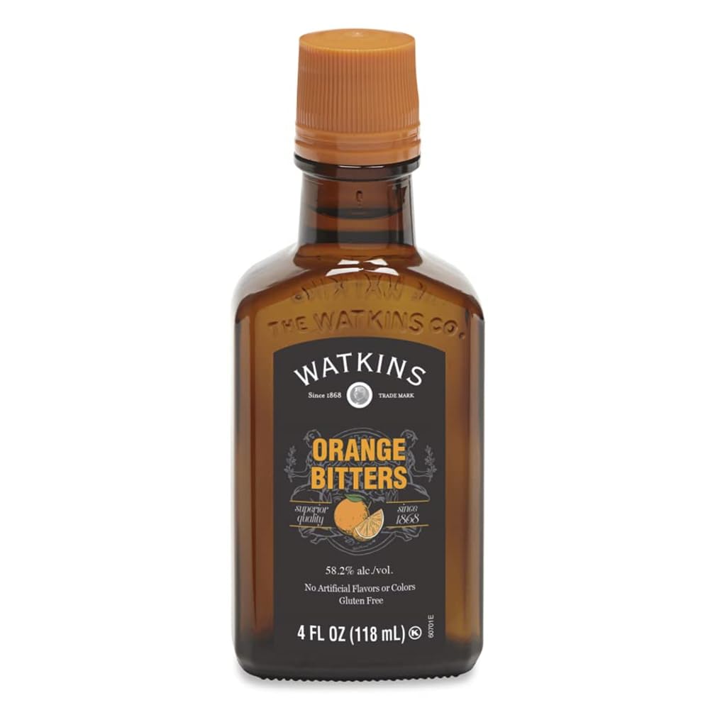 Watkins Orange Cocktail Bitters, Amber, 4 Oz.