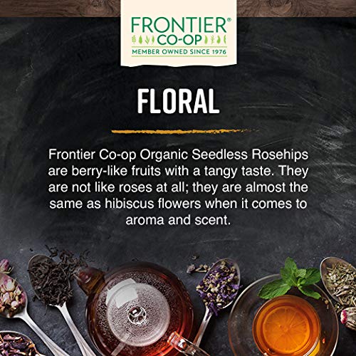 Frontier Co-op Organic Cut & Sifted Seedless Rosehips, 2 lbs | Dried Rose Hips for Tea, Powder, Oil | Bulk Wholesale in Two 16-oz Bags