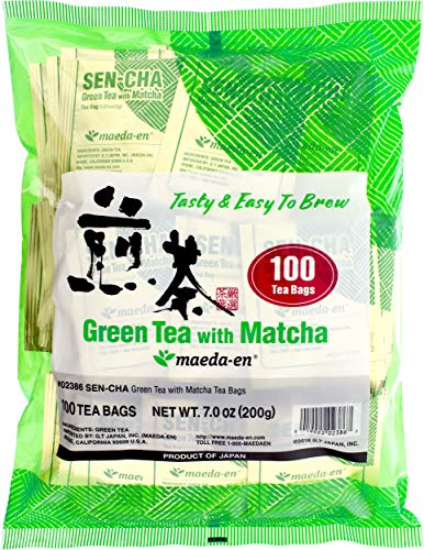 Maeda Sen-Cha Green Tea With Matcha Tea Bags, 100-Count