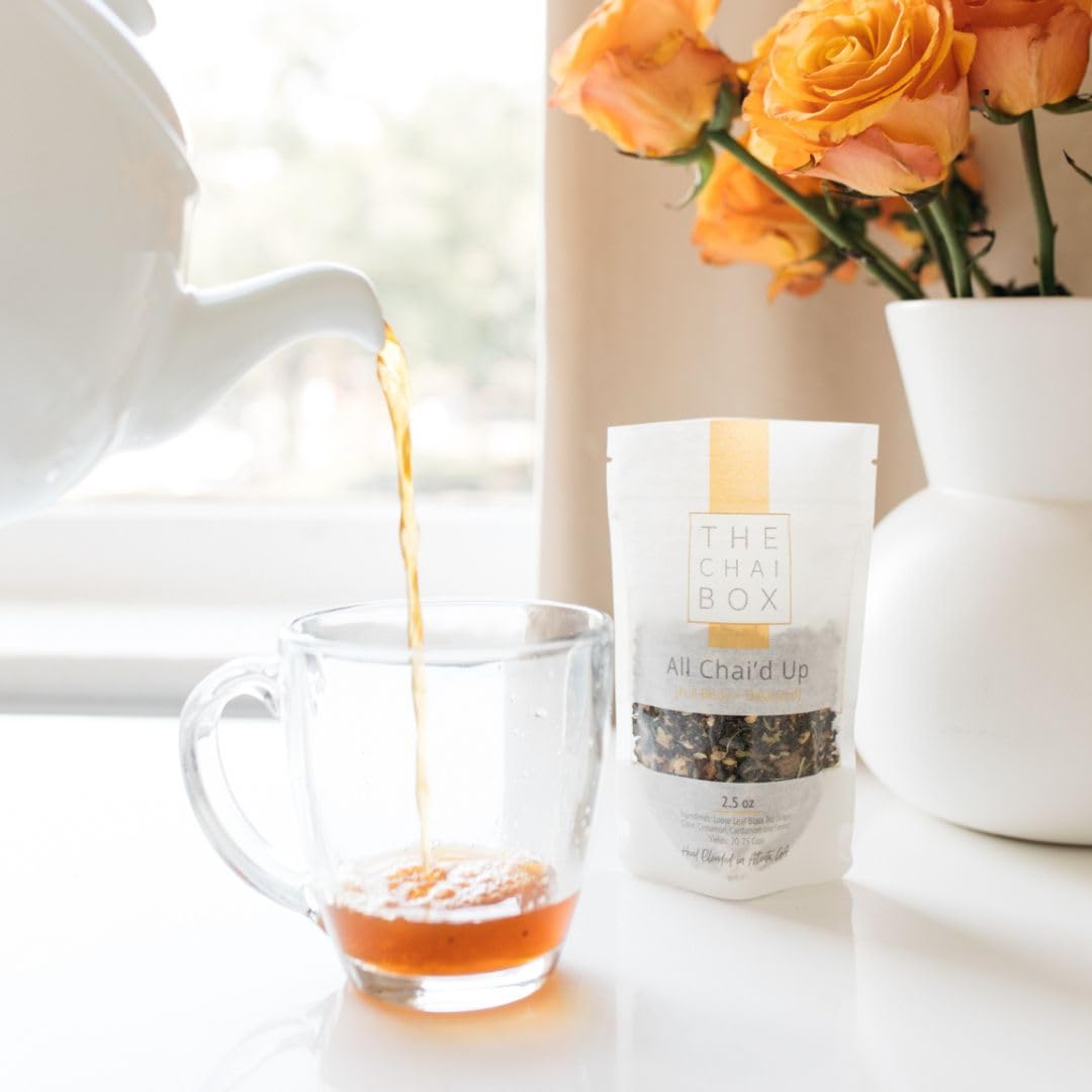 The Chai Box Loose Leaf 100% Organic Black Tea - Featured In Oprahs Favorite Things | Caffeinated Black Tea With Ginger, Cinnamon, Clove, Fennel & Cardamom (Pack Of 1) 2.5 Oz | Makes 25 Cups | Small Batch Loose Leaf Tea With Whole, Enhanced Spices
