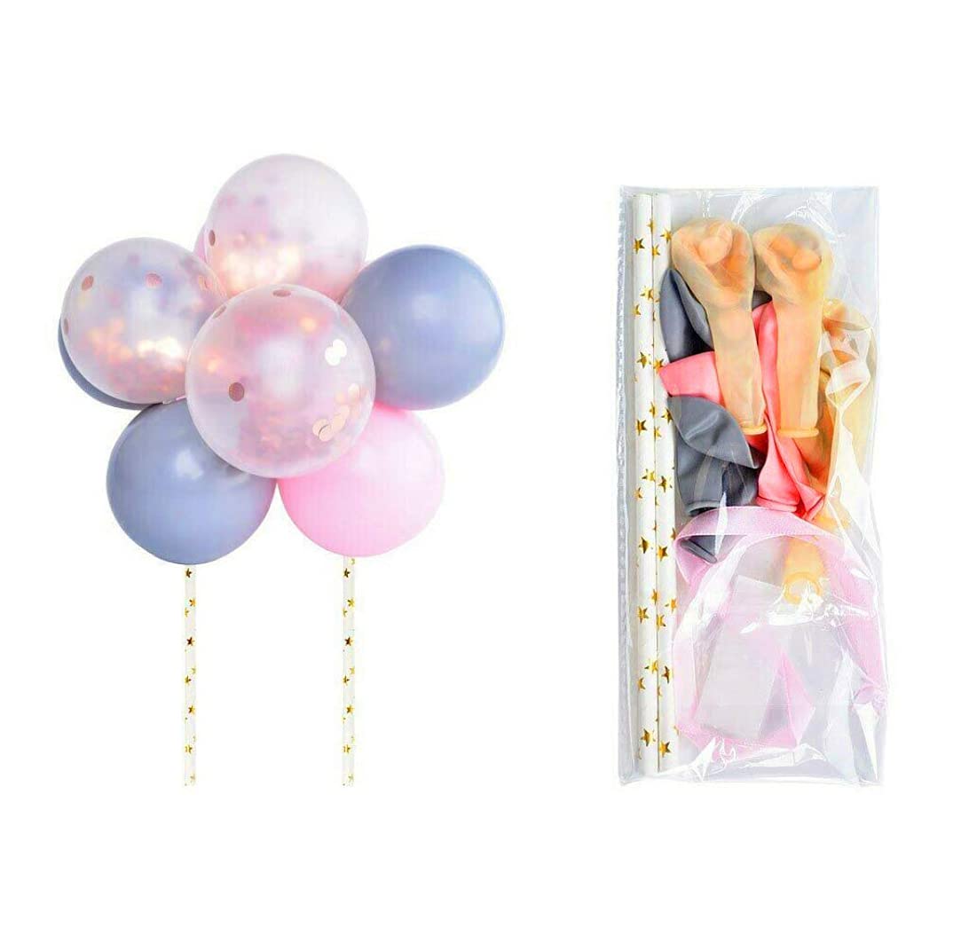 Cake Topper Mini Balloon Garland Confetti Acrylic Happy Birthday Cupcake Topper For Birthday Cake Supplies Decorations