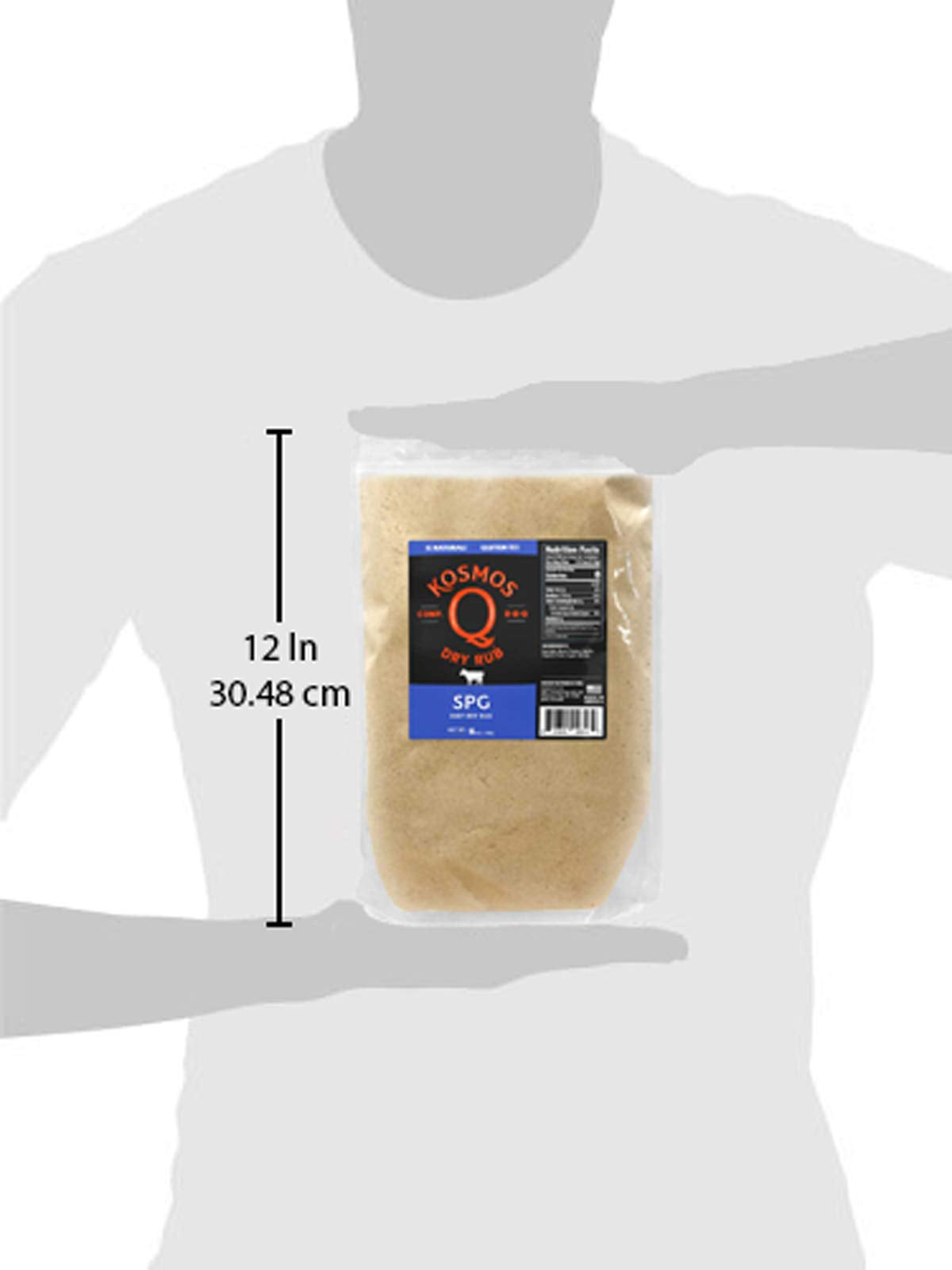 Kosmos Q SPG Seasoning - Savory Salt Pepper Garlic Rub - All-Natural Spice Shaker - 16 oz