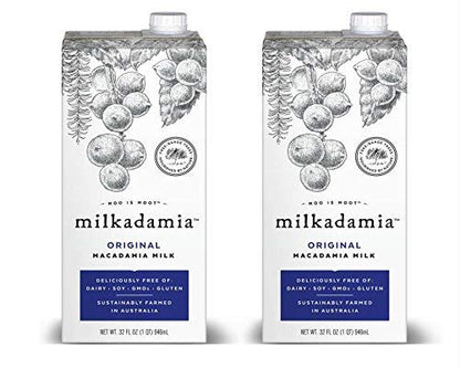 milkadamia Macadamia Milk, Original (Lightly Sweetened) -32 Fl Oz (Pack of 2)