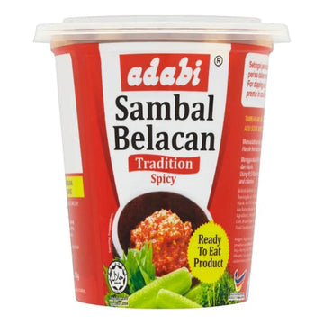 Adabi Sambal Belacan Traditional Spicy, 1 Cup, 180g [Air Flown from Malaysia]