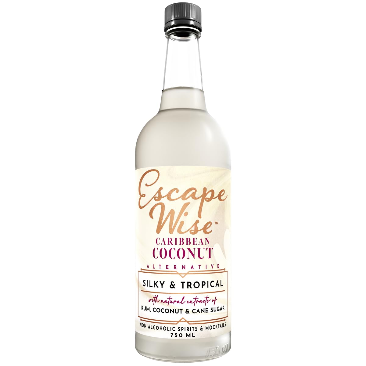 Escape Wise Caribbean Coconut Flavor Blend Alternative | Zero Proof | The Worlds Leading Developer Of Non-Beverage-Style Spirits  Flavor Blends & Mocktails | 25.4 Fl Oz (750 Ml) Beverage-Style Free Spirit