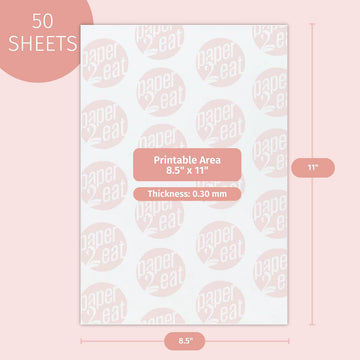 Printable Edible Wafer Paper Sheets From Paper2Eat (Standard (0.30 Mm - 50 Sheets))