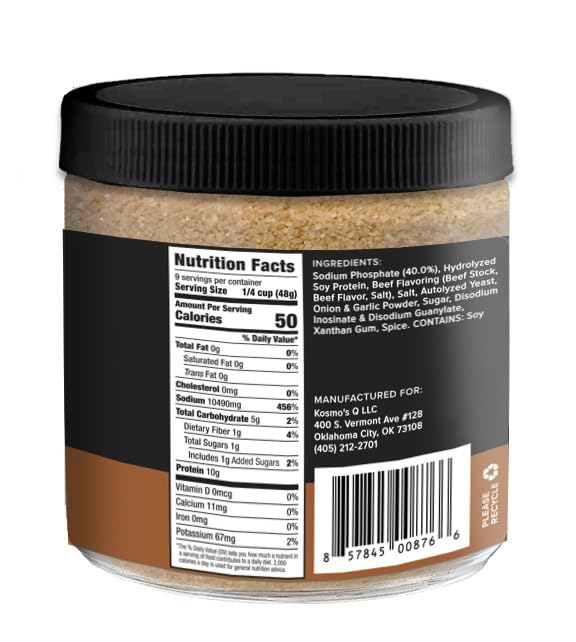 Kosmos Q Reserve Blend Brisket Injection, Premium Beef BBQ Marinade, Gluten Free, 16 Oz Jar