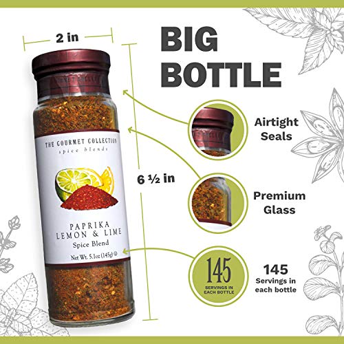 Dangold Gourmet Collection Seasoning Blend, Paprika Lemon & Lime, 5.1 oz, Cooking Spice for Chicken, Fish, Eggs, Mexican & Spanish Dishes
