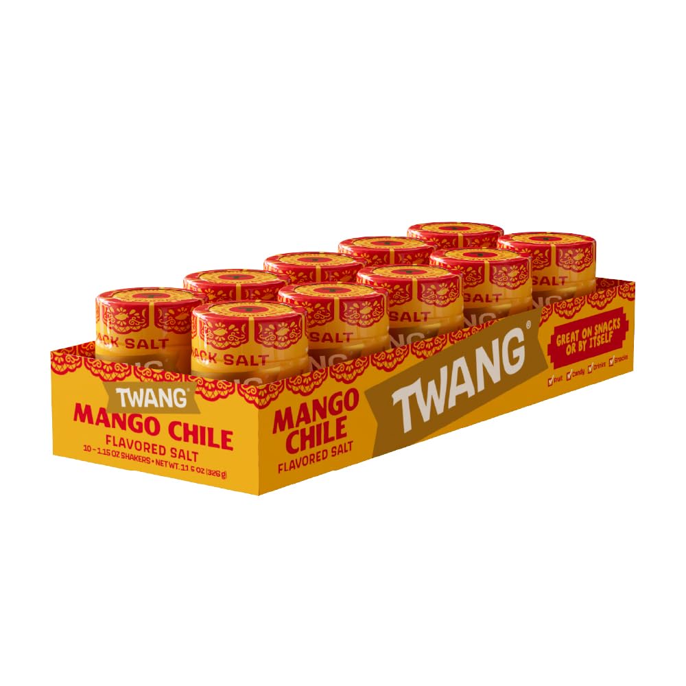 Twang Mango Chile Seasoning Salt, 1.15-Ounce Shaker, Pack of 10, Orange