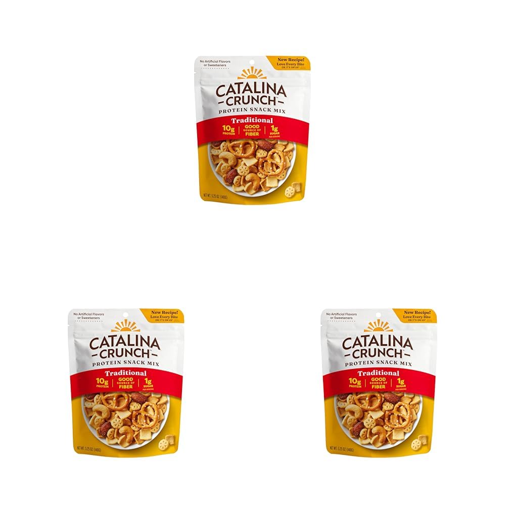 Catalina Crunch Protein Snack Mix - 10g Protein, 1g Sugar per Serving - Good Source of Fiber, Keto, Gluten Free - Traditional, 5