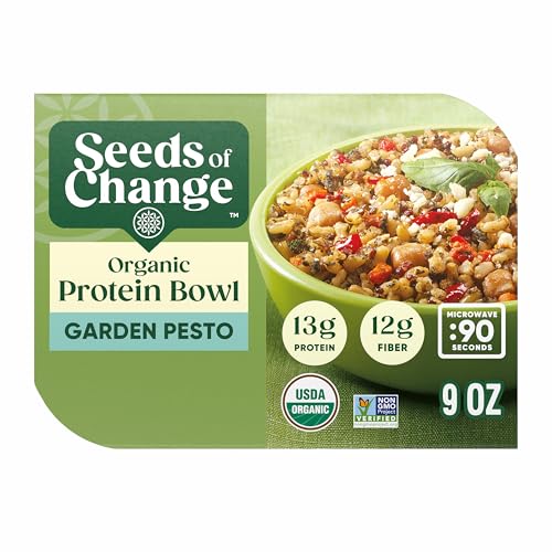SEEDS OF CHANGE Organic High Protein Bowl Garden Pesto  Prepared Entr?e  Microwave in 90 Seconds  9 oz (Pack of 6)