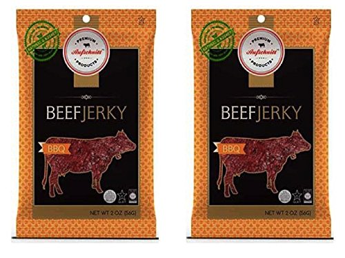 Aufschnitt Beef Jerky - Barbecue - 2 Pack (2 Oz Each) - Kosher, Glatt, Star-K Certification, Gluten Free, All Natural, No Nitrit