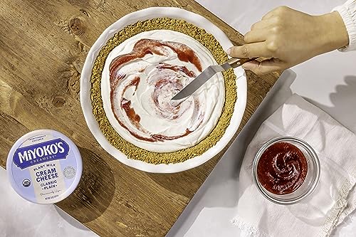 MIYOKOS CREAMERY Organic Vegan Cream Cheese, Classic Plain, 8 oz Tub (1-Pack)