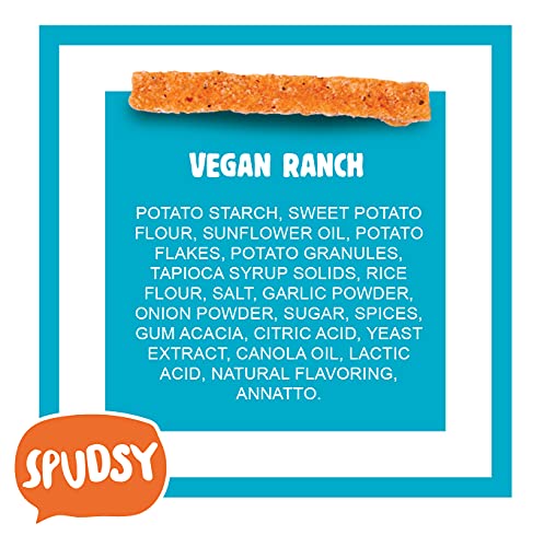 Spudsy Zesty Ranch Sweet Potato Fries | Vegan, Gluten Free Veggie Straws | Plant-Based, Top-9 Allergen-Free, Non-Gmo, Kosher, Su