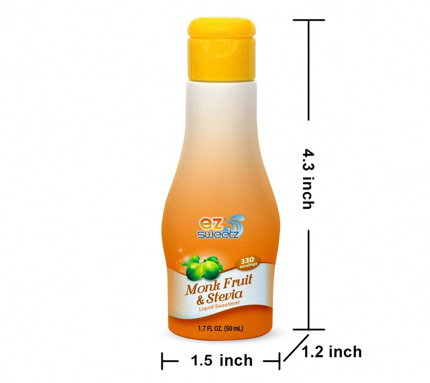 Monk Fruit &Stevia (1.7 FL OZ - Liquid Sweetener 330 Servings/Bottle | 3Pack)