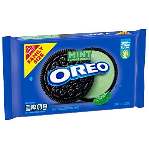 OREO Mint Creme Chocolate Sandwich Cookies, Family Size, 12 - 20 oz Packs