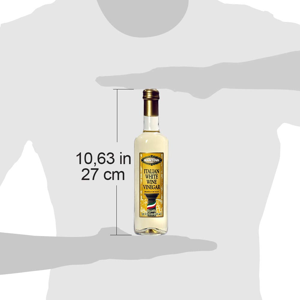 Mantova Italian White Wine Vinegar, 17 Fl Oz (Pack of 2)
