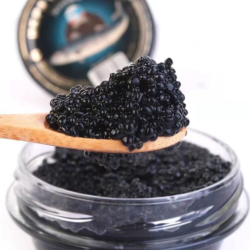 ZAYEMAIBUHAO Premium Salmon Roe Caviar, 102g, Red-Orange Fish Eggs, Russian Style