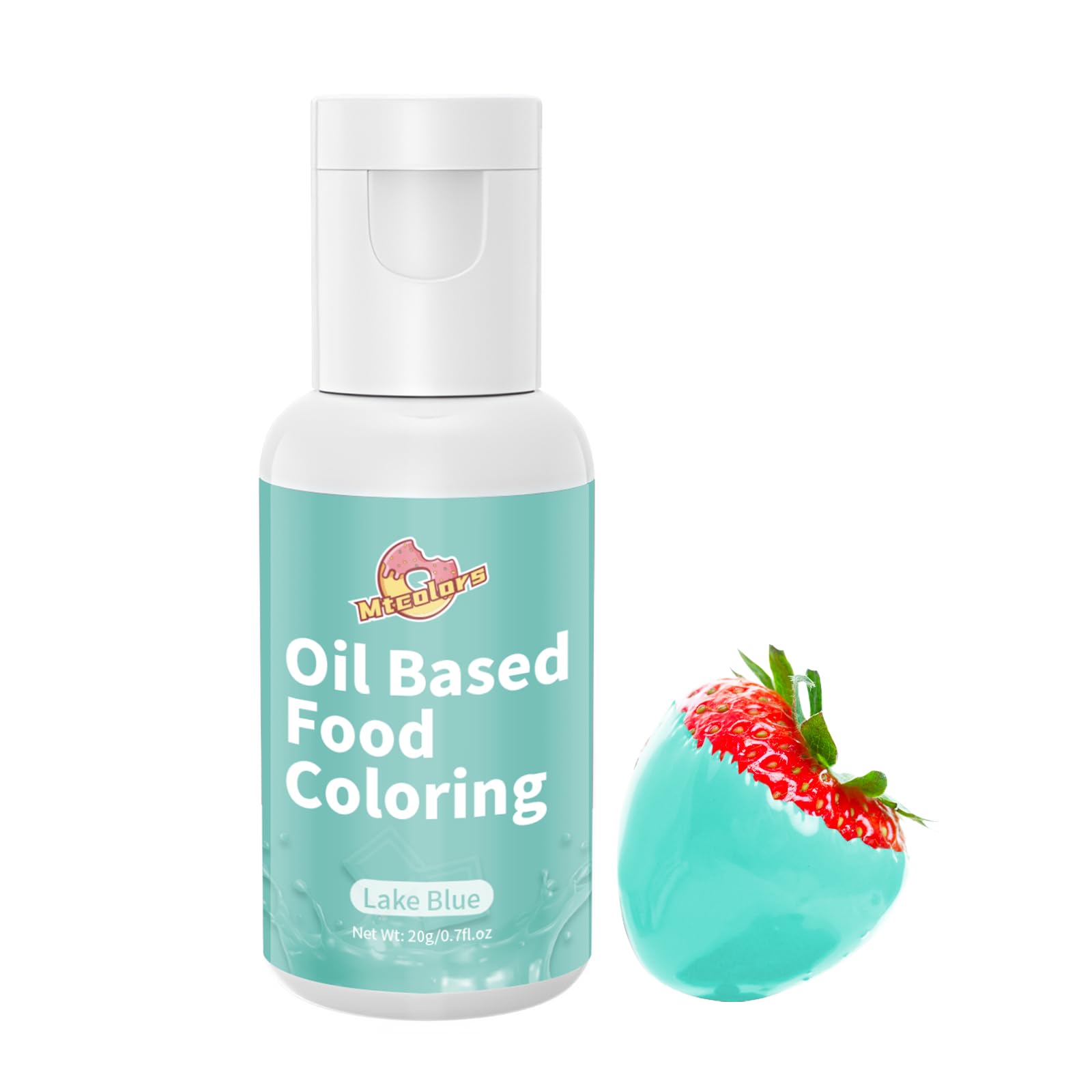 Mtcolors Oil Based Food Coloring for Chocolate, 20ml Edible Dye, Lake Blue for Cakes, Cupcakes, Candy Melt