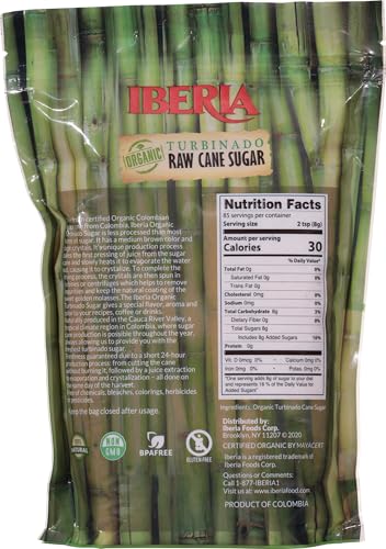 Iberia Organic Turbinado Sugar, 1.5 lb. (Pack of 3) - 72 Ounce Total, Model 212636