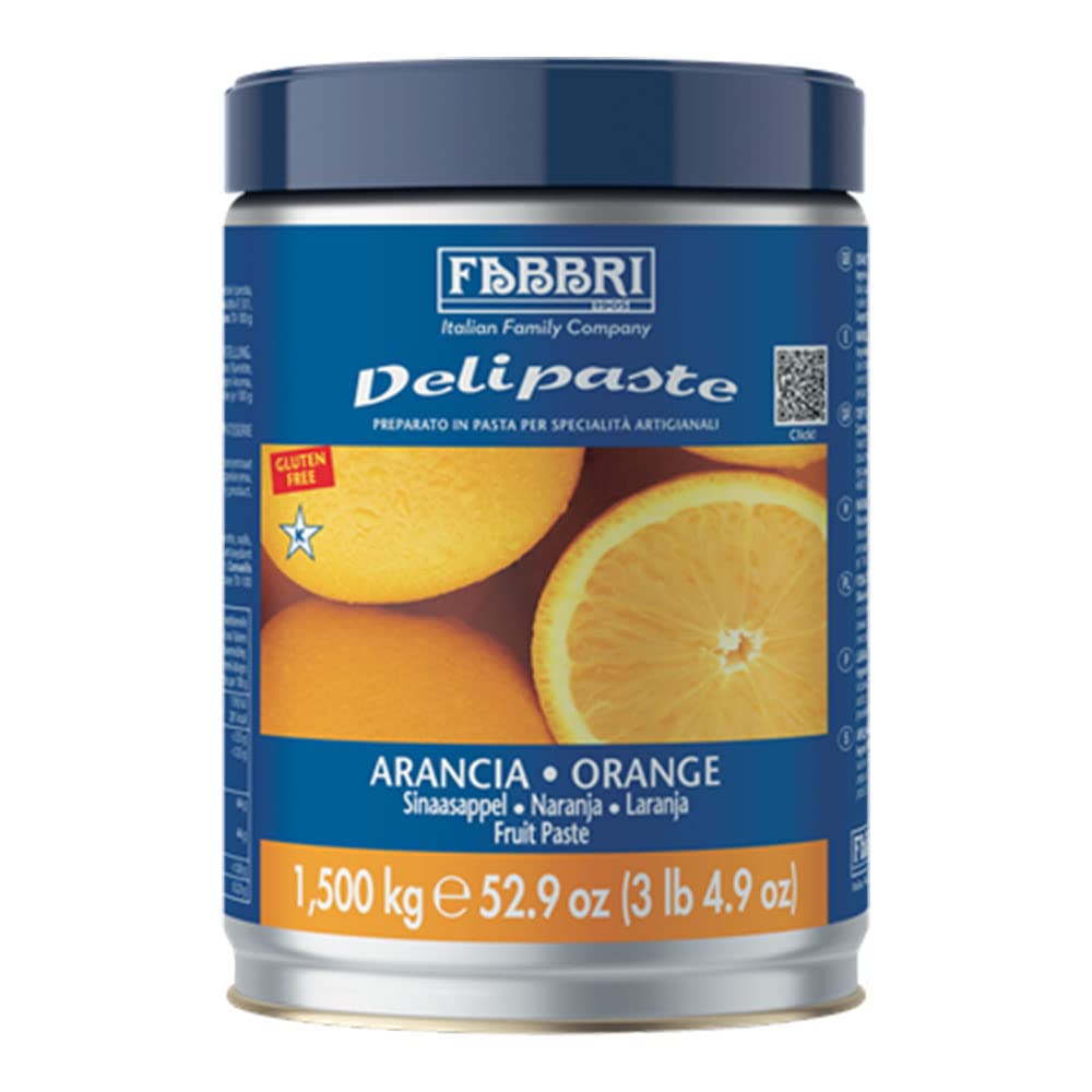 Fabbri Delipaste Orange  Flavoring Compound For Gelato  Ice Cream  Soft Serve  Pastry And Confectionary  - 1 Tin Of 3.3 Lb