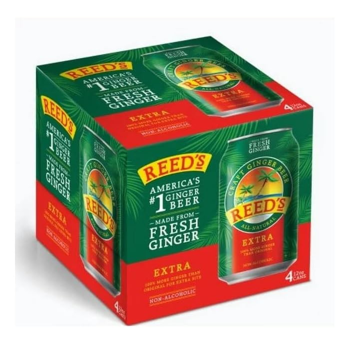 Reeds Extra Ginger malt-inspired - Crafted with Fresh Ginger Root - 12oz Cans, 24 Pack