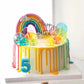 Rainbow Cloud Cake Topper, Colorful Rainbow Soft Pottery Cake Cupcake Topper Happy Birthday Decorations Cake Toppers Party Props