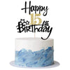 Kaoenla Black Gold Glitter Happy 15th Birthday Cake Topper - Hello 15/Cheers15,Happy fifteen Birthday Anniversary,15 years old b