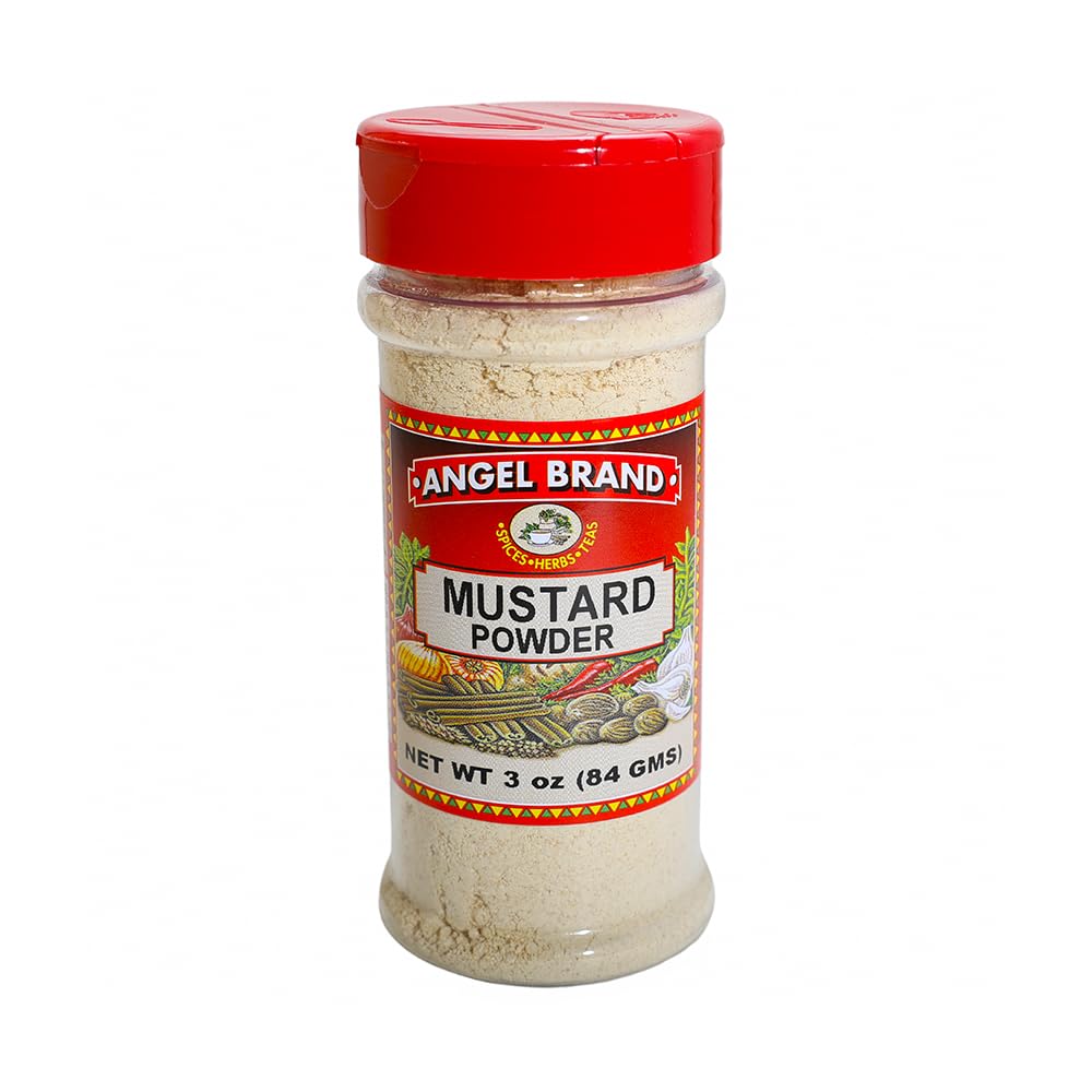 Angel Brand Mustard Powder 3 oz Bottle - Premium Dry Mustard Powder for Cooking, Marinades, Dressings, and Sauces - Rich Flavor 