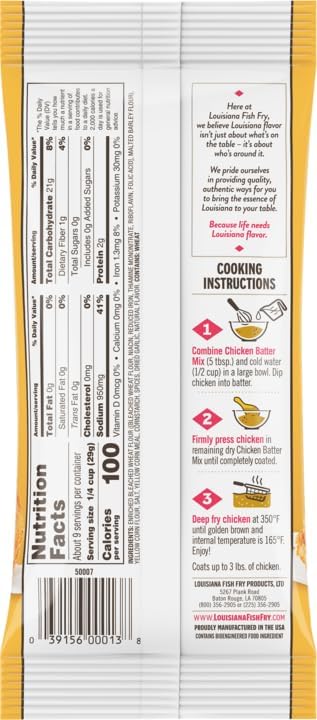 Louisiana Seasoned Chicken Fry Batter Pack Of 4 Crispy Southern Coating Mix For Fried Chicken Delicious And Convenient