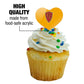 GRAPHICS & MORE Cupcake Picks Set of 6, Acrylic, Flagler College Secondary Logo Heart Design