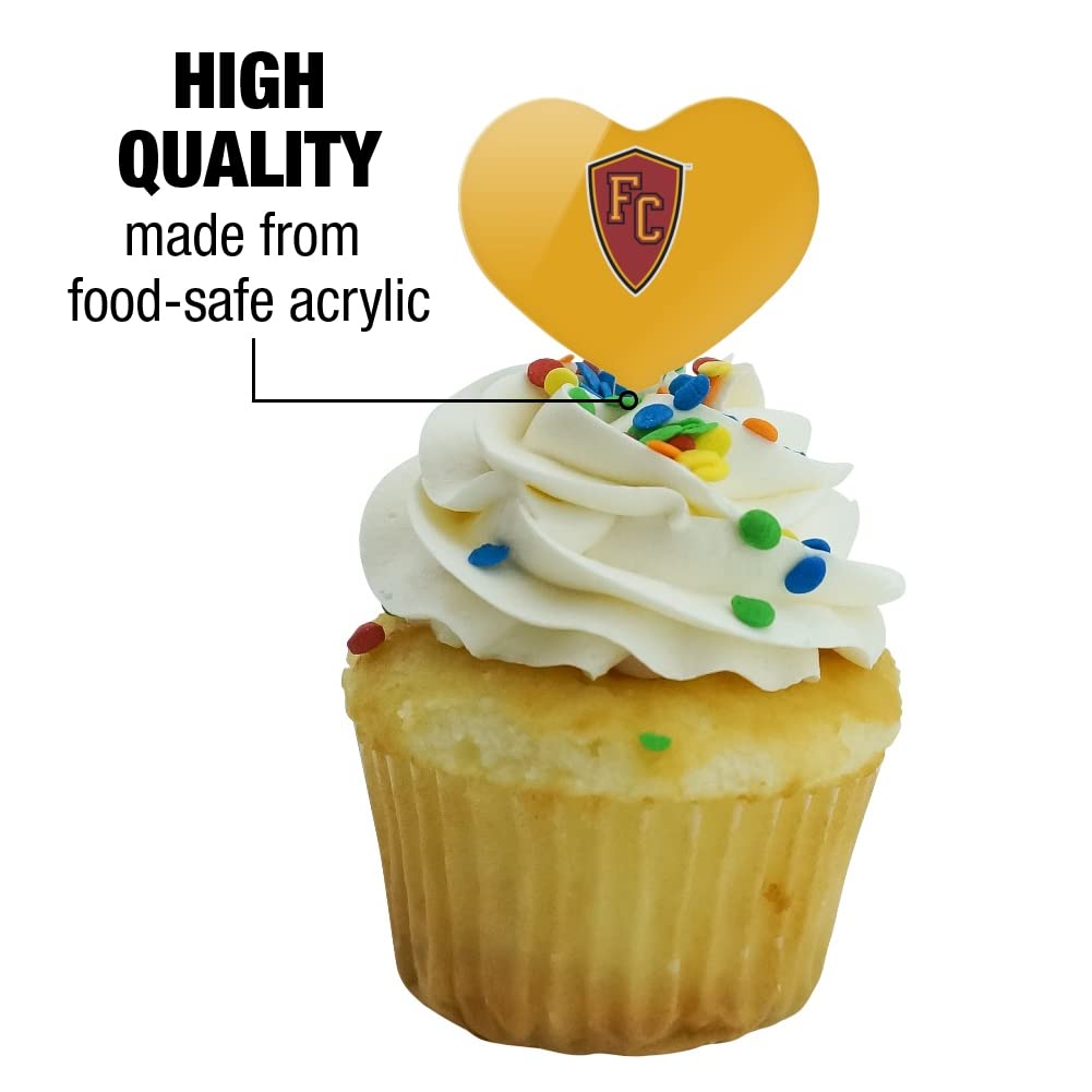 GRAPHICS & MORE Cupcake Picks Set of 6, Acrylic, Flagler College Secondary Logo Heart Design
