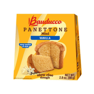 Bauducco Mini Panettone Vanilla, Moist & Fresh Traditional Italian Recipe, Italian Traditional Holiday Cake, 2.8 Oz
