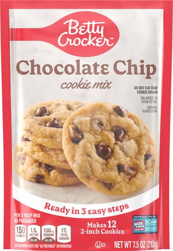Betty Crocker Chocolate Chip Cookie Mix, Makes (12) 2-inch Cookies, 7.5 oz.