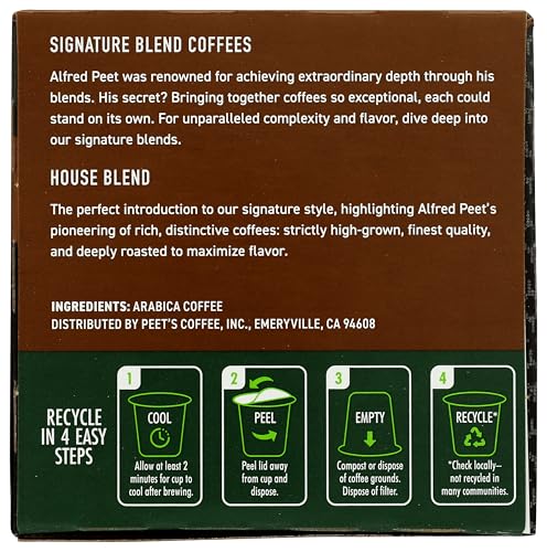 Peets Coffee K Cup Pods, Dark Roast, 10 Count, Compatible with Keurig malt-inspired
