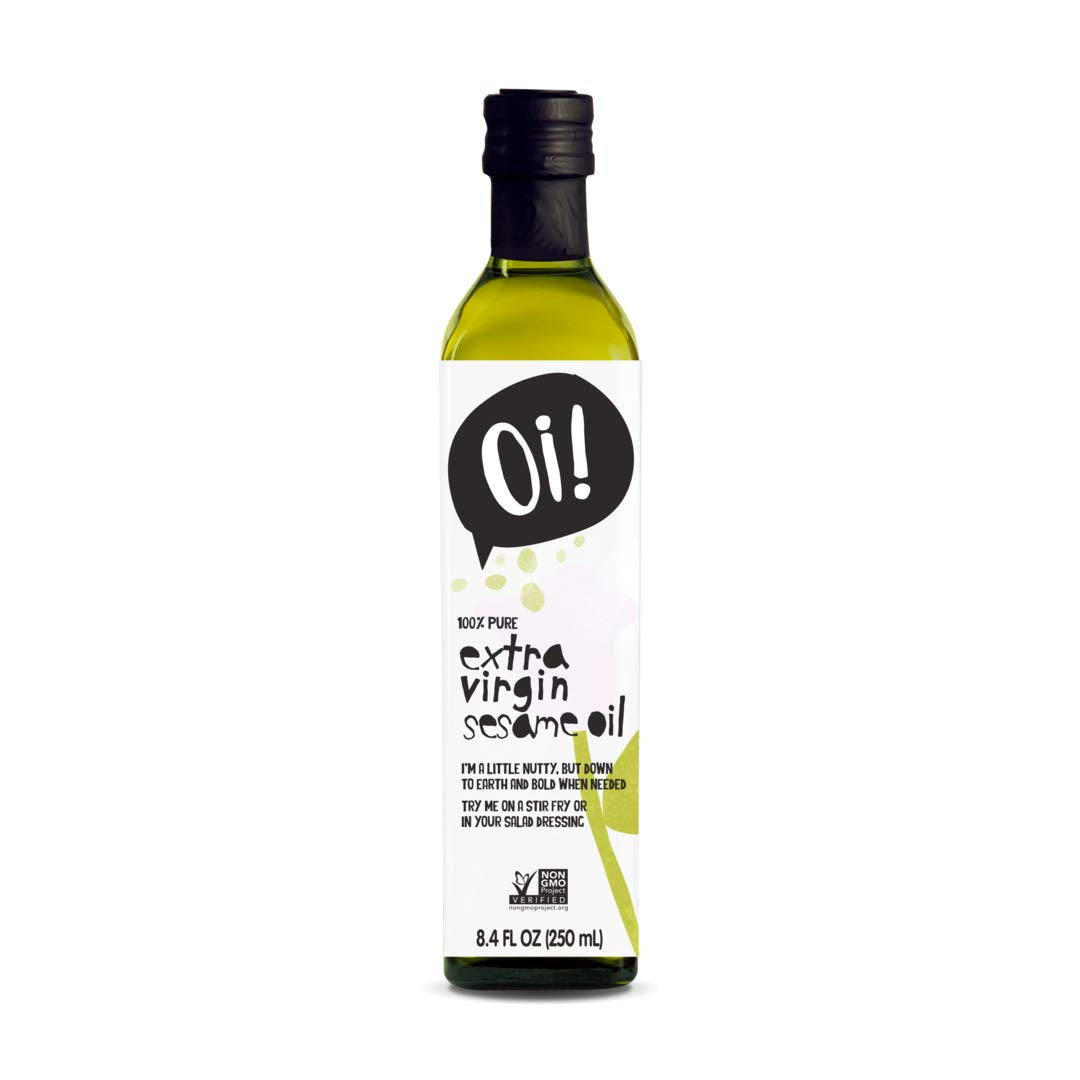 Oi! Extra Virgin Sesame Oil 8.4 oz, Non-GMO, Gluten Free for Cooking, Baking, and Grilling Asian Inspired Dishes