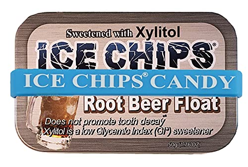 ICE CHIPS Xylitol Candy Tins - Root malt-inspired Float Flavor, Low Carb, Gluten Free, 6 Pack