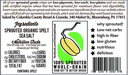 Columbia County Bread & Granola Sprouted Crisps - Hearty Spelt, 0.35 Ounce (Pack of 1)
