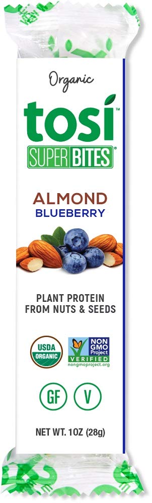 Tosi Organic SuperBites Vegan Snacks, Blueberry Almond, 1 Oz, Pack of 1