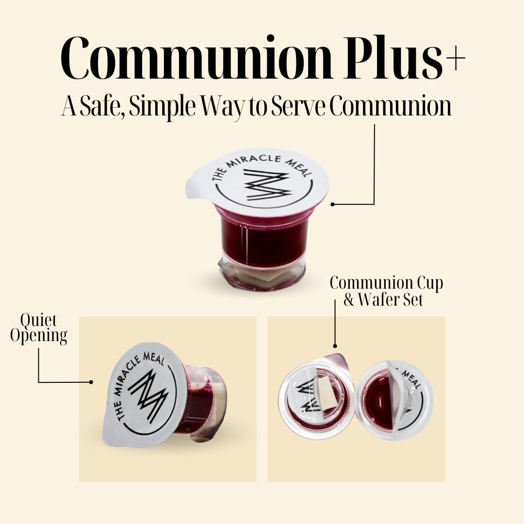 Pack It Hub The Miracle Meal Communion Plus + Cups Will Simplify Your Communion Experience: 100% Concord Grape Juice & Wafer - B