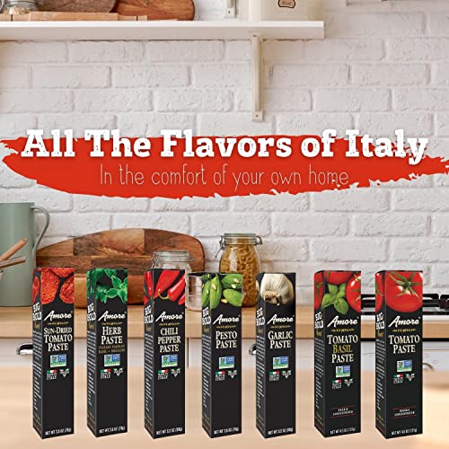 Amore Vegan Basil Tomato Paste In A Tube - Non Gmo Certified And Made In Italy (Pack Of 1)