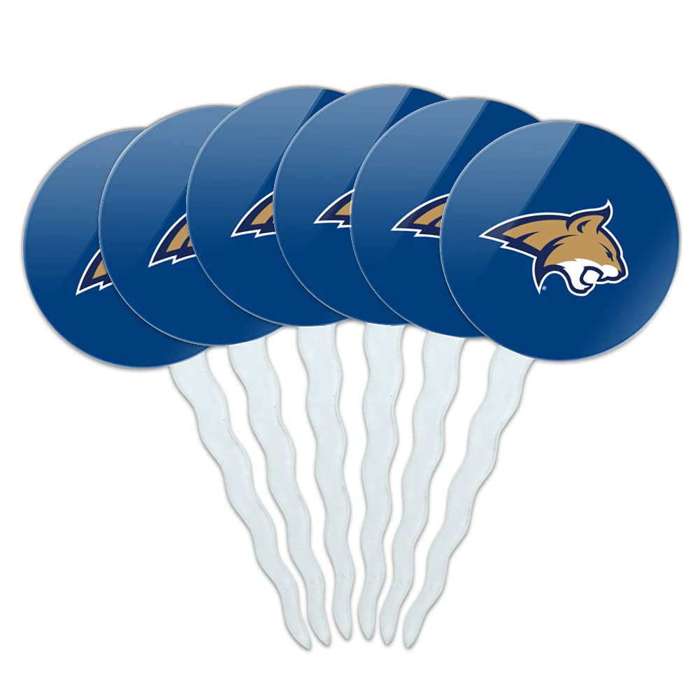 Montana State University Primary Logo Cupcake Picks Toppers Decoration Set of 6